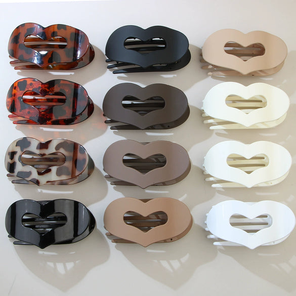 Women's Fashion Heartshaped Duckbill Clip Hair Accessory Ps Material Baking Paint Design