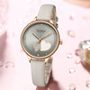 Women's Fashion Heartshaped Rhinestone Metal Case Imitation Leather Strap Waterproof Quartz Belt Watch