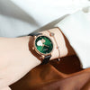 Women's Fashion Heartshaped Rhinestone Metal Case Imitation Leather Strap Waterproof Quartz Belt Watch