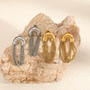 Women's Fashion Highend Tassel Chain Earrings Stainless Steel Ushaped Geometric 18K Goldplated