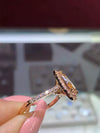 Women's Fashion Jewelry Alloy Geometric Diamond Ring With Electroplating