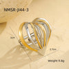 Women's Fashion Jewelry Set With Heart Shape Stainless Steel Rings And Earrings Electroplated
