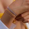 Women's Fashion Jewelry Stainless Steel Geometric Pink Zirconium Bracelet With 18K Gold Electroplating Claw Chain Design