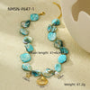 Women's Fashion Jewelry Stainless Steel Geometric Style Shell Clavicle Chain Starfish Coral Set With Electroplating Necklace Earrings Bracelet