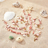 Women's Fashion Jewelry Stainless Steel Geometric Style Shell Clavicle Chain Starfish Coral Set With Electroplating Necklace Earrings Bracelet