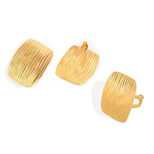 Women's Fashion Jewelry 316L Stainless Steel Square Multilayer Chain Electroplated Design