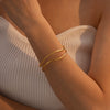 Women's Fashion Jewelry Wide Exaggerated Irregular Bump Bracelet In Geometric Design Made Of Stainless Steel With 18K Gold Plated Electroplating
