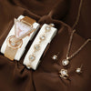 Women's Fashion Leather Watch With Inverted Triangle Diamond Set And Alloy Case