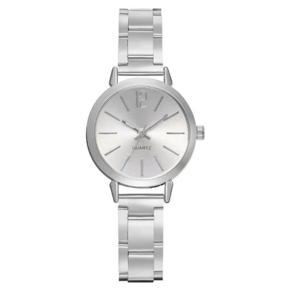 Women's Fashion Leisure Bracelet Watch With Alloy Strap And Round Dial Ordinary Glass Mirror Stainless Steel Buckle