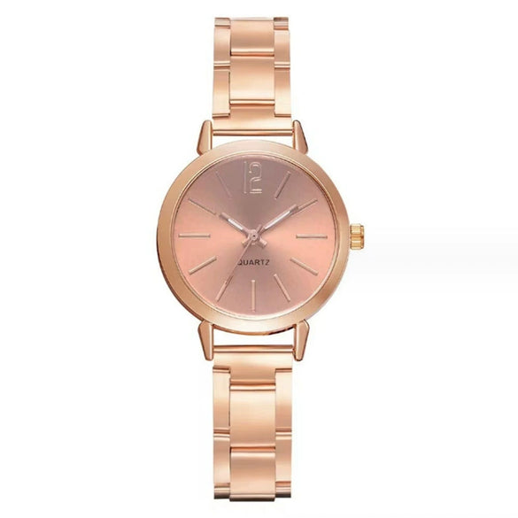 Women's Fashion Leisure Bracelet Watch With Alloy Strap And Round Dial Ordinary Glass Mirror Stainless Steel Buckle