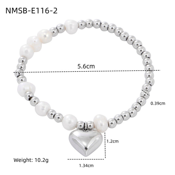Women's Fashion Light Luxury Allmatch Beaded Titanium Steel And 18K Stainless Steel Bracelet With Electroplating Process