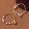 Women's Fashion Light Luxury Allmatch Beaded Titanium Steel And 18K Stainless Steel Bracelet With Electroplating Process