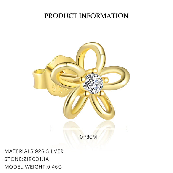 Women's Fashion Light Luxury S925 Sterling Silver Micropaved Flower Earrings