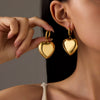 Women's Fashion Light Luxury Simple Allmatch Titanium Steel Heart Shape Electroplated Earrings