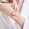 Women's Fashion Light Luxury Watch With Copper Band Set With Crystal Zirconium Zinc Alloy Case Round Motherofpearl Dial And Spiral Crown