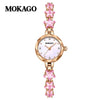 Women's Fashion Light Luxury Watch With Copper Band Set With Crystal Zirconium Zinc Alloy Case Round Motherofpearl Dial And Spiral Crown