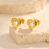Women's Fashion Love Stainless Steel Heart Shaped Zircon Necklace With Electroplating