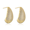 Women's Fashion Luxury Zircon Water Drop Earrings Copper Microinlay Geometric Style