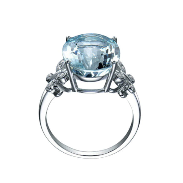 Women's Fashion Metal Butterfly Ring With Topaz Color Stone And Zircon Inlay Electroplated Geometric Hand Jewelry