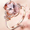 Women's Fashion Metal Butterfly Ring With Topaz Color Stone And Zircon Inlay Electroplated Geometric Hand Jewelry