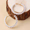 Women's Fashion Metal Pearl Geometric Ring Drop Earrings With Electroplated Finish