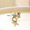 Women's Fashion Metal Starfish Flower Painted Oil Electroplated Titanium Steel Ear Nails