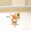 Women's Fashion Metal Starfish Flower Painted Oil Electroplated Titanium Steel Ear Nails