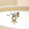 Women's Fashion Metal Starfish Flower Painted Oil Electroplated Titanium Steel Ear Nails