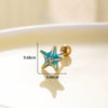 Women's Fashion Metal Starfish Flower Painted Oil Electroplated Titanium Steel Ear Nails