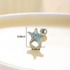 Women's Fashion Metal Starfish Flower Painted Oil Electroplated Titanium Steel Ear Nails