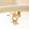 Women's Fashion Metal Starfish Flower Painted Oil Electroplated Titanium Steel Ear Nails