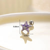 Women's Fashion Metal Starfish Flower Painted Oil Electroplated Titanium Steel Ear Nails