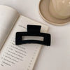 Women's Fashion Milk Curry Color Frosted Acrylic Hair Clip Geometric Hollow Rectangular Handmade Grip