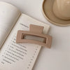 Women's Fashion Milk Curry Color Frosted Acrylic Hair Clip Geometric Hollow Rectangular Handmade Grip