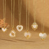 Women's Fashion Niche Heartshaped Motherofpearl Pendant Necklace Copper Electroplating Mixed Gemstone Setting O Word Chain