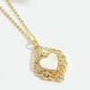 Women's Fashion Niche Heartshaped Motherofpearl Pendant Necklace Copper Electroplating Mixed Gemstone Setting O Word Chain