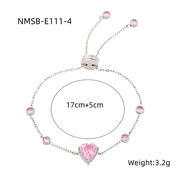 Women's Fashion Niche Light Luxury Geometric Titanium Steel And Stainless Steel Diamond Bracelet With Electroplating