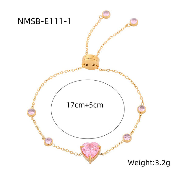 Women's Fashion Niche Light Luxury Geometric Titanium Steel And Stainless Steel Diamond Bracelet With Electroplating