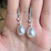 Women's Fashion Ol And Minimalist Geometric Copper Artificial Pearl Dropshaped Diamondembedded Earrings