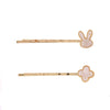 Women's Fashion Ol Geometric Alloy Electroplated Rabbit Head Four Leaf Clover One Word Clip Hairpin Hair Accessories