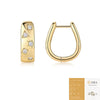 Women's Fashion Ol Geometric Moissanite Inlaid 925 Silver Earrings