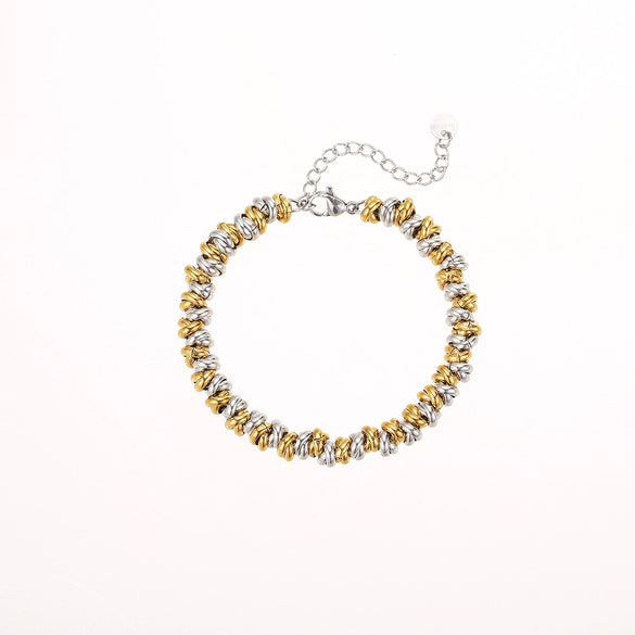 Women's Fashion Ol Geometric Stainless Steel 18K Electroplated Metal Color Matching Thick Chain Bracelet