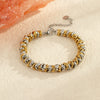 Women's Fashion Ol Geometric Stainless Steel 18K Electroplated Metal Color Matching Thick Chain Bracelet