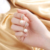 Women's Fashion Pearl Earrings With Geometric Pattern And 18K Gold Diamond Plating