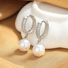 Women's Fashion Pearl Earrings With Geometric Pattern And 18K Gold Diamond Plating