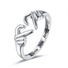 Women's Fashion Personality Geometric S925 Sterling Silver Hug Gesture Love Ring With Electroplating