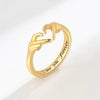 Women's Fashion Personality Geometric S925 Sterling Silver Hug Gesture Love Ring With Electroplating