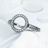 Women's Fashion Pvc Geometric Diamond Halo Ring With Popular Style Treated Finish