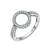 Women's Fashion Pvc Geometric Diamond Halo Ring With Popular Style Treated Finish