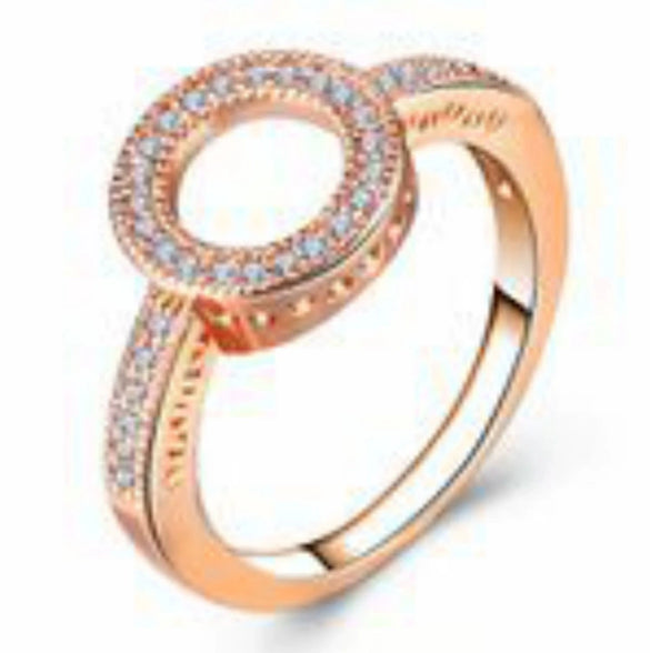 Women's Fashion Pvc Geometric Diamond Halo Ring With Popular Style Treated Finish